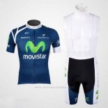 2012 Maillot Cyclisme Movistar Bleu Manches Courtes et Cuissard