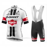 2016 Maillot Cyclisme Giant Alpecin Blanc et Rouge Manches Courtes et Cuissard