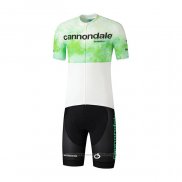 2021 Maillot Cyclisme Cannondale Blanc Vert Manches Courtes et Cuissard