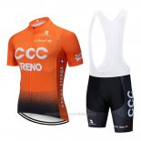 2019 Maillot Cyclisme CCC Orange Manches Courtes et Cuissard