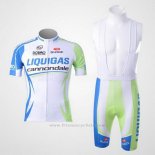 2011 Maillot Cyclisme Liquigas Cannondale Blanc et Vert Manches Courtes et Cuissard