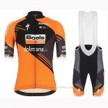 2019 Maillot Cyclisme Femme Boels Dolmans Orange Manches Courtes et Cuissard