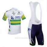 2013 Maillot Cyclisme Orica GreenEDGE Blanc Manches Courtes et Cuissard