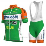 2018 Maillot Cyclisme Bardiani Csf Vert et Blanc Manches Courtes et Cuissard