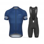 2021 Maillot Cyclisme de Marchi Fonce Bleu Manches Courtes et Cuissard