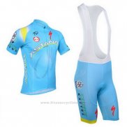 2013 Maillot Cyclisme Astana Azur Manches Courtes et Cuissard