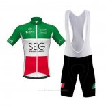 2020 Maillot Cyclisme SEG Racing Academy Champion Italie Manches Courtes et Cuissard