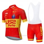 2020 Maillot Cyclisme W52 FC Porto Rouge Jaune Manches Courtes et Cuissard