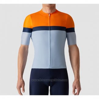 2019 Maillot Cyclisme La Passione Orange Bleu Manches Courtes et Cuissard