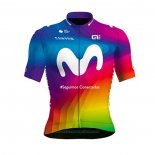 2020 Maillot Cyclisme Movistar Multicolore Manches Courtes et Cuissard