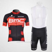 2012 Maillot Cyclisme BMC Noir et Rouge Manches Courtes et Cuissard