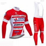 2019 Maillot Cyclisme Androni Giocattoli Rouge Blanc Manches Longues et Cuissard