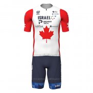2022 Maillot Cyclisme Canada Champion Israel Cycling Academy Rouge Manches Courtes et Cuissard
