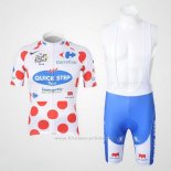 2010 Maillot Cyclisme Quick Step Floor Lider Rouge et Blanc Manches Courtes et Cuissard