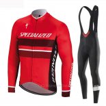 2018 Maillot Cyclisme Specialized Rouge Manches Longues et Cuissard