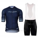 2018 Maillot Cyclisme Campagnolo Platino Fonce Bleu Manches Courtes et Cuissard