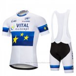 2018 Maillot Cyclisme Vital Concept Blanc Bleu Manches Courtes Cuissard