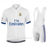 2017 Maillot Cyclisme Real Madrid Blanc Manches Courtes et Cuissard