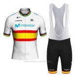 2020 Maillot Cyclisme Movistar Champion Espagne Manches Courtes et Cuissard
