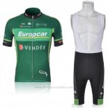 2011 Maillot Cyclisme Europcar Vert Manches Courtes et Cuissard
