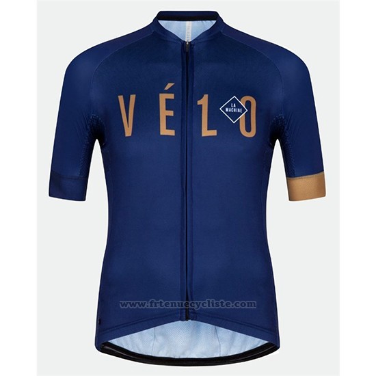 2018 Maillot Cyclisme Velo Bleu Orange Manches Courtes et Cuissard