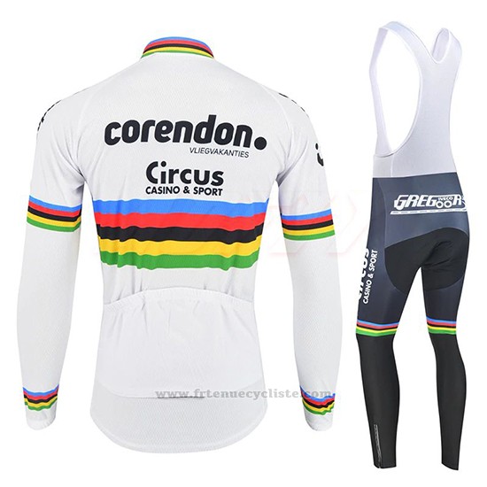 2019 Maillot Cyclisme UCI Mondo Champion Corendon Circus Manches Longues et Cuissard